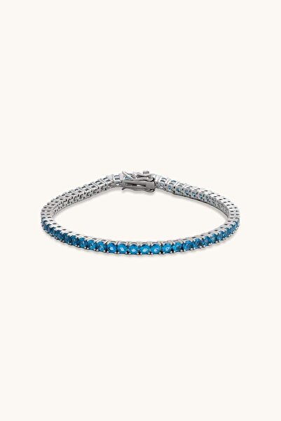 Marie Claire 3mm Mavi Zirkon Taşlı Su Yolu Bileklik Shine Koleksiyon