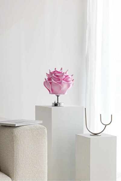Maison Avf Pembe Eva Gül Tasarım Kablosuz Masa Lambası - Alt Gümüş