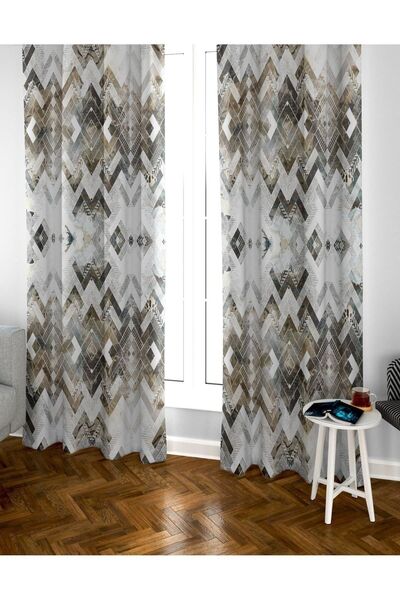 Ardizayn Ethnic, Digital Printed, Velvet Fabric, Living Room, Bedroom Double Wing Background Curtain