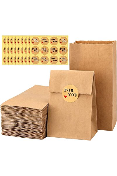 Dekals 100 Adet Kare Dipli (Dik Duran) Kalın Kraft Hediye Kağıdı Kese Kağıdı Ebat 12x24