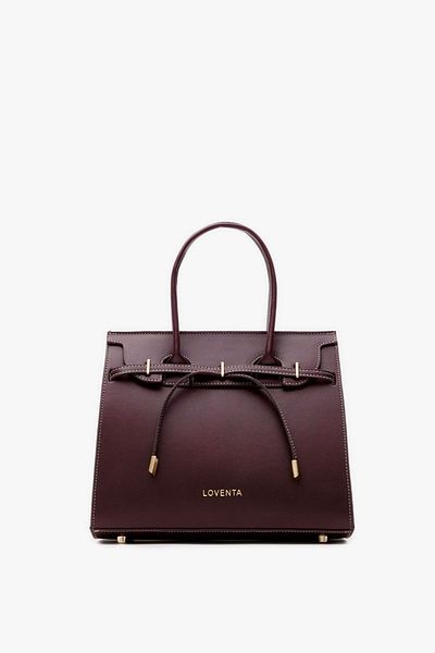LOVENTA Midsize Hand Bag Dark Claret Red Ciara