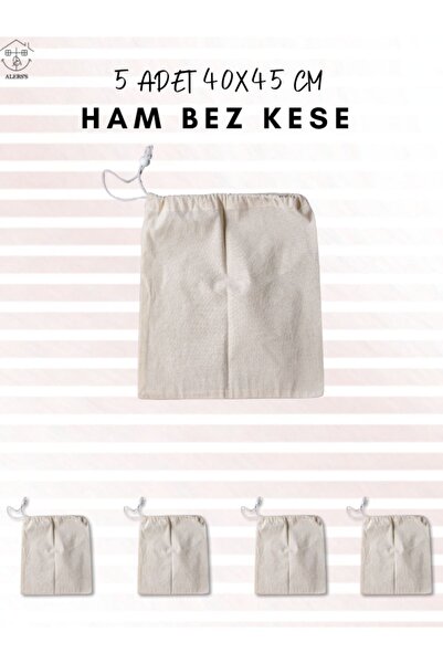 ALERSS 40x45 Cm 5 Adet Hambez Kese - Kiloluk Bakliyat Meyve Sebze Erişte Sakl...