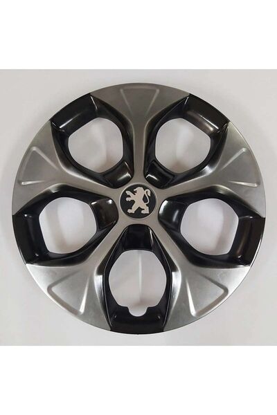 YILAPJANT Peugeot 15 Inc Gri Siyah Renkli Jant Kapağı Kırılmaz Pejo