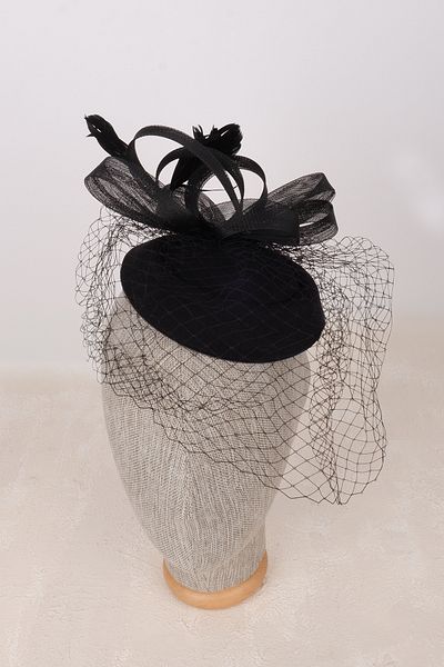 Hayalperest boncuk Bridal Wedding Cap - Feather and Tulle Voilet Cap