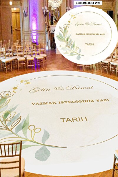 Baskı Madeni Söz Nişan Düğün Kına Gecesi Pist Yer Kaplama Afişi Dans Pisti Vi...