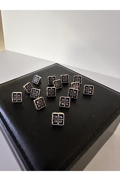 ODDA TASARIM ATÖLYESİ metallized square black shirt button