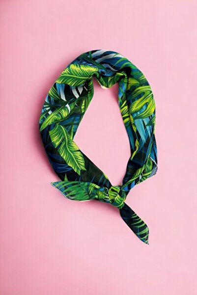 pistore Αξεσουάρ μαλλιών με τροπικό σχέδιο ζωηρά πράσινα χρώματα Bandana Scarf New Season
