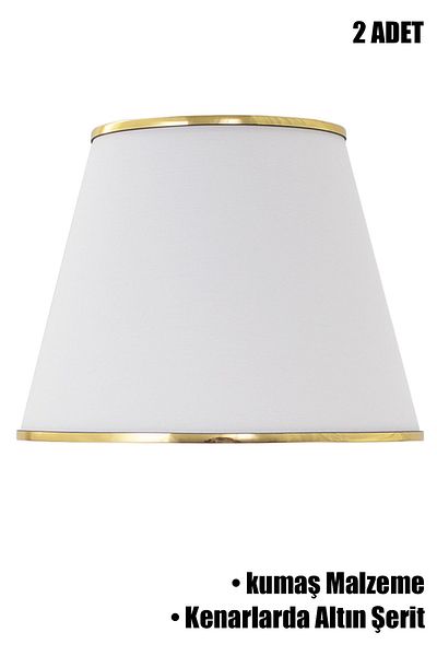 Vivido Abajur Modern Double White Gold Striped Lampshade