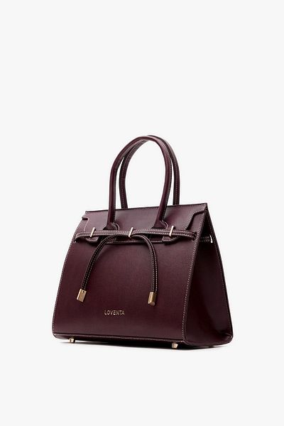 LOVENTA Midsize Hand Bag Dark Claret Red Ciara