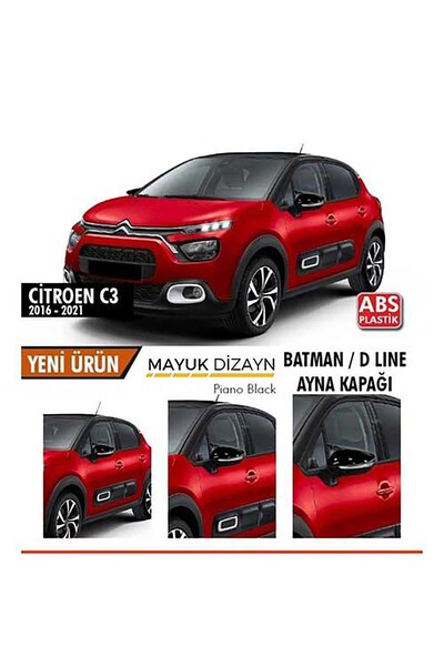 Mayuk Dizayn Citroen C3 2018-2021 Batman Yarasa Ayna Kapağı --MAYUK DİZAYN--
