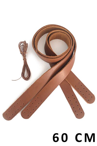 alfa tasarım atölyesi Hakiki Deri Dikilebilir Çanta Sapı (çift/60 Cm) Fındık