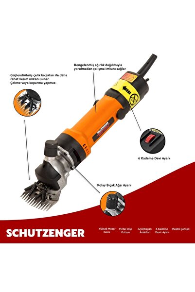 SCHUTZENGER German Desing 4200w Metal Şanzuman Profesyonel Koyun Kırpma - Kırkma Makinesi
