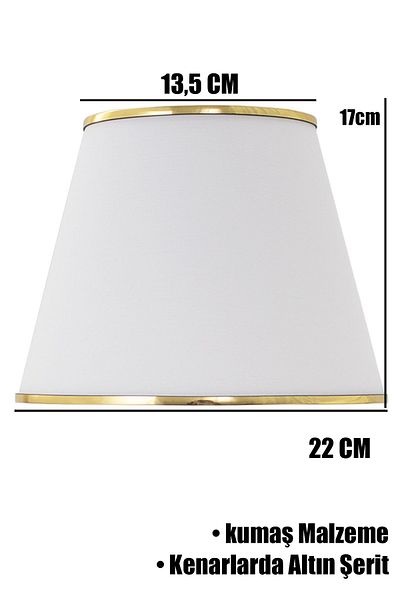 Vivido Abajur Modern Double White Gold Striped Lampshade