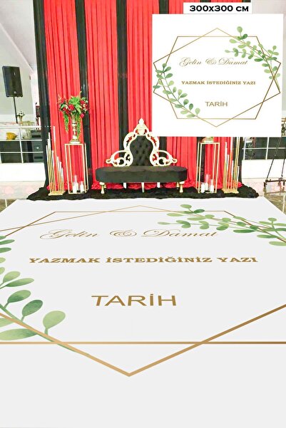 Baskı Madeni Söz Nişan Düğün Kına Gecesi Pist Yer Kaplama Afişi Dans Pisti Vi...