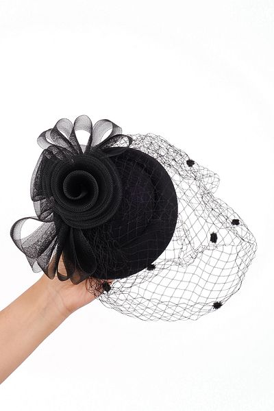 Hayalperest boncuk Bridal Wedding Cap - Polka Dot and Rose Cap