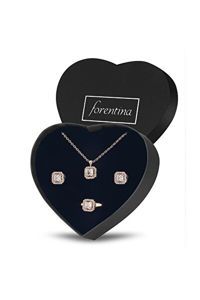 Forentina Rose Tektaş Kolye Küpe Yüzük Takı Seti - Ps292000tr