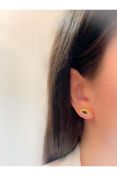 Trinos Steel Earrings Removable Charm Eye Earrings