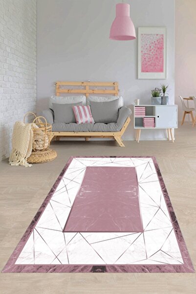 YTR HOME Dijital Baskı Yıkanabilir Kaymaz Taban Dekoratif Salon Mutfak Halısı...