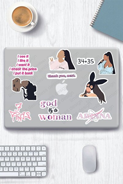 Limitless Design Ariana Grande Temalı Laptop Tablet Telefon Ajanda Defter Sti...