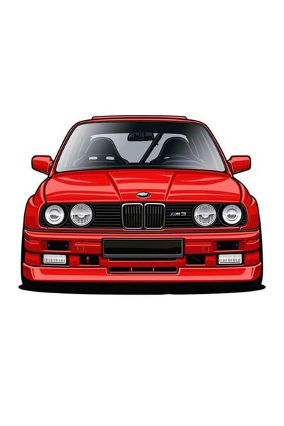 MegaSticker E30 Sport Red Auto Sticker - 13X9 cm for Motorcycle and Helmet