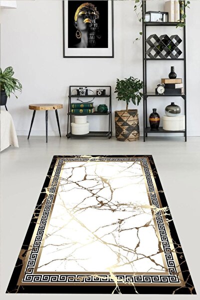 YTR HOME Dijital Baskı Yıkanabilir Kaymaz Taban Dekoratif Salon Mutfak Halısı...