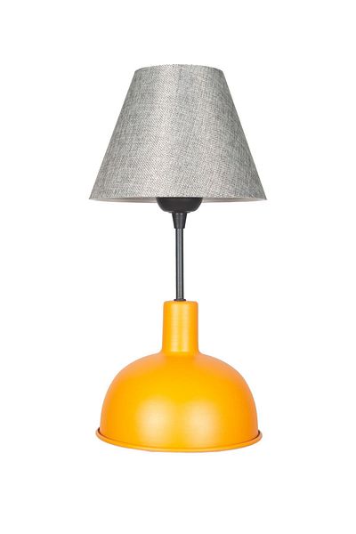 Fer Avize Prague Modern Design Gray Headed Orange Base Lampshade - Table - Night Lamp