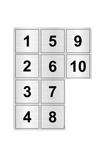 Orse Reklam رقم الطاولة، رقم الخزانة معدن 1 - 10 (5X5 سم)