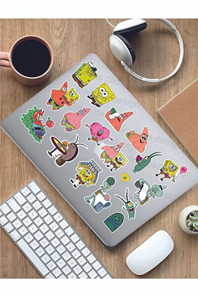 Limitless Design Sunger Bob Temalı Laptop Tablet Defter Araba Motor sticker seti
