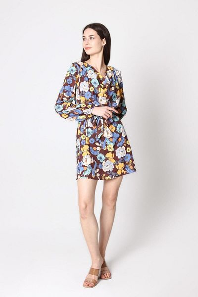 AVVER Rochie de damă cu curea în talie cu imprimeu floral