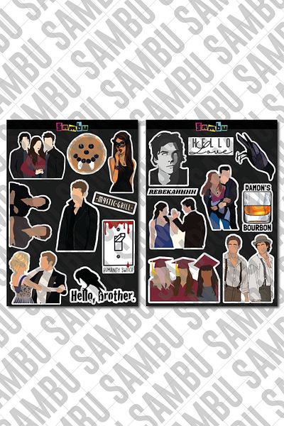 Sambu Design Αυτοκόλλητο σετ αυτοκόλλητων με θέμα The Vampire Diaries 1 - Αυτοκόλλητο Vampire Diaries - Τηλέφωνο φορητού υπολογιστή