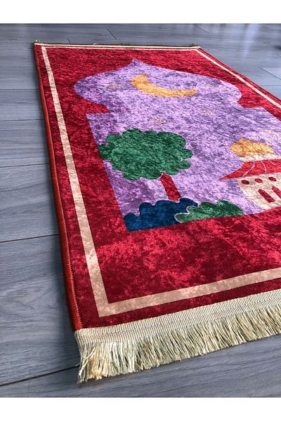 YTR HOME Non-Slip Base Machine Washable Digital Printed Prayer Rug 70x120cm