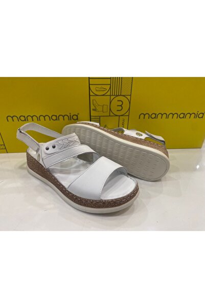 Mammamia D24YS-1640 White Women's Flat Sandals
