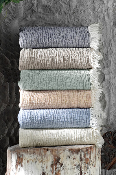 Miespiga Water Green Gold Muslin Peshtemal - Πετσέτα θαλάσσης 3 στρώσεων 125x190