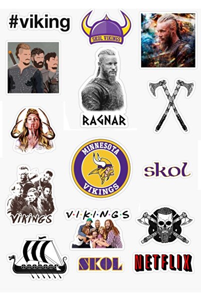 MiniPera Set de autocolante cu design special Vikings de 15