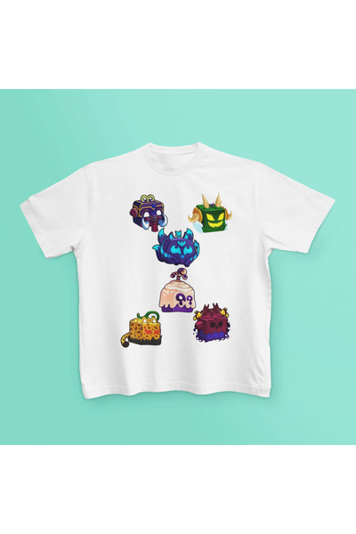 MAGORS BLOX FRUITS New Printed - Tricou cu mânecă scurtă din bumbac cu decolteu rotund pentru copii