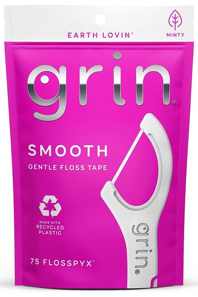Grin خيط تنظيف الأسنان ذو الشوكة الناعمة مع مسواك 75 قطعة