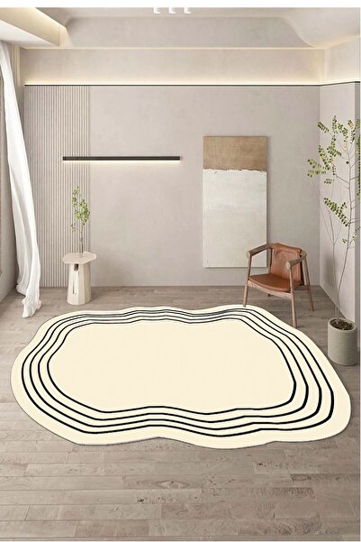YTR HOME Dijital Baskı Yıkanabilir Kaymaz Taban Dekoratif Salon Mutfak Halısı...