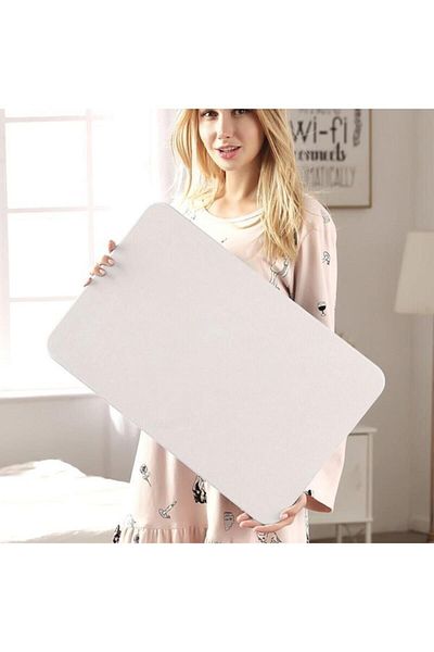DİATOMPASPAS Diatom Bath Mat - Ablution, Mat and Sink Front Absorbent White