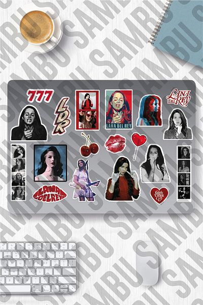 Sambu Design مجموعة ملصقات تحت عنوان Lana Del Rey - هاتف الكمبيوتر المحمول