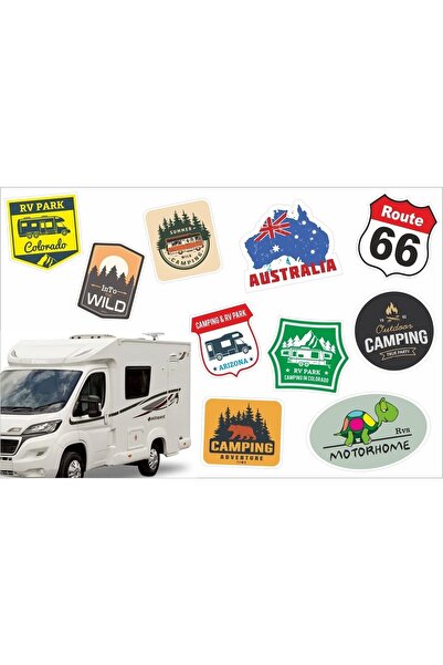 grigrafik مجموعة ملصقات خاصة للكرفانات ومركبات التخييم 8 قطع