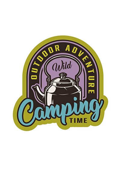 MegaSticker ملصق وقت التخييم 12 × 12 سم للخوذة والسيارة والدراجة النارية والك...