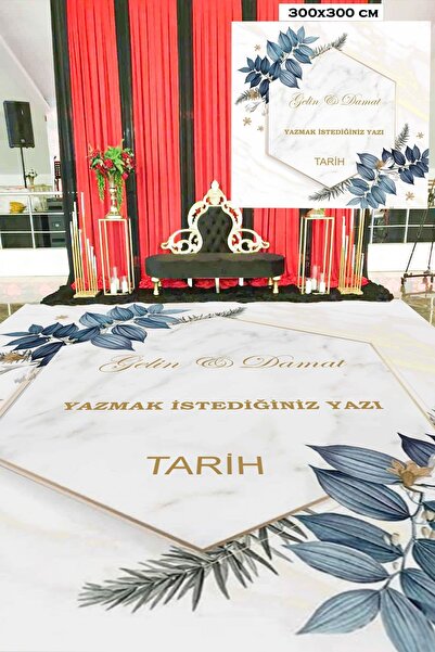 Baskı Madeni Söz Nişan Düğün Kına Gecesi Pist Yer Kaplama Afişi Dans Pisti Vi...