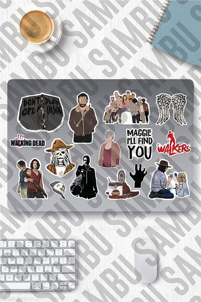 Sambu Design مجموعة ملصقات The Walking Dead - ملصق The Walking Dead - هاتف الكمبيوتر المحمول