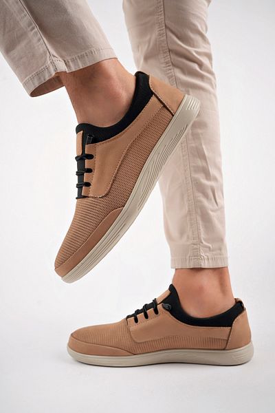 Deripabuc Genuine Leather Sand Mink Nubuck Men's Leather Casual Shoes Mrd7-0706