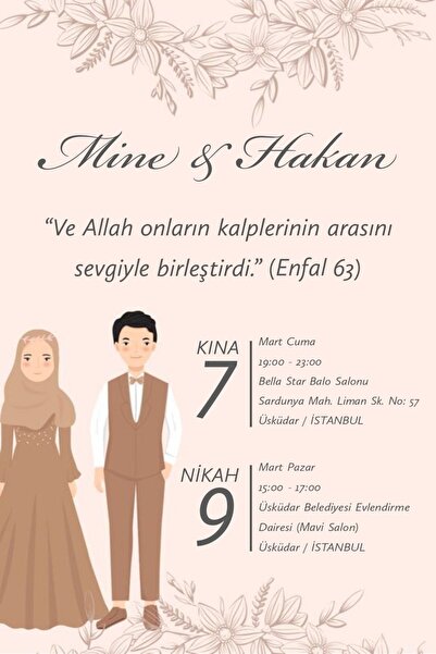 Belinay Düğün Davetiyesi 112 05 (1000 ADET)