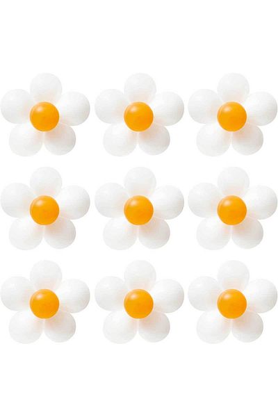 LeoParti Diy Daisy Theme Balloon Set - Party Set with 36 Balloons