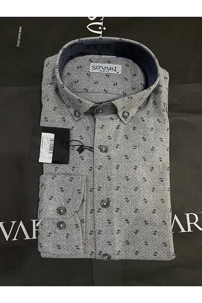 SÜVARİ Βαμβακερό μακρυμάνικο πουκάμισο Slim Fit
