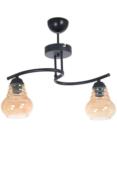 Fer Avize Fujilesya Modern Design Kitchen Living Room Bedroom Black Color Honey Glass Chandelier of 2