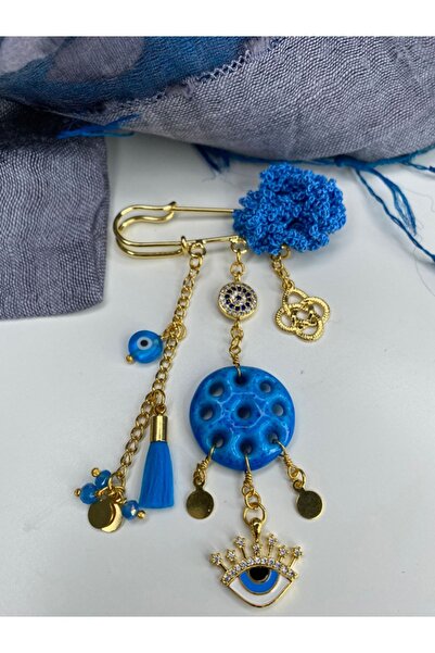 tasarımhikayecisi Göz Ve Süryani Nazar Boncuklu Yaka Iğnesi