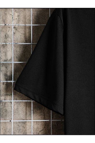 JustBS Μαύρο μπλουζάκι Oversize